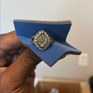 Elegant Silver and Black Ring